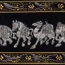 Indian Miniature Painting Handmade Horse Camel Elephant Watercolor Cotton Art