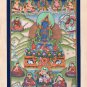 Thangka Painting Handmade Adi Buddha Vajradhara with Buddhist Siddhas Thanka Art