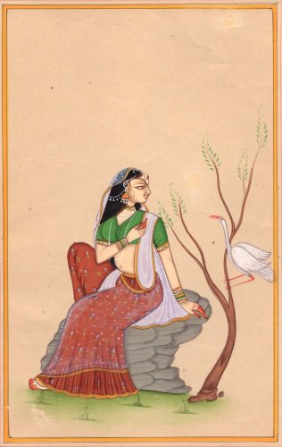 Rajput Painting - Ragamala - Traditional Indian Painting depicting