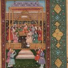 Mughal Empire Emperor Painting Illustrated Miniature Islamic Manuscript Art