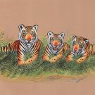 Indian Miniature Painting Royal Bengal Tiger Handmade Wild Animal Nature Art