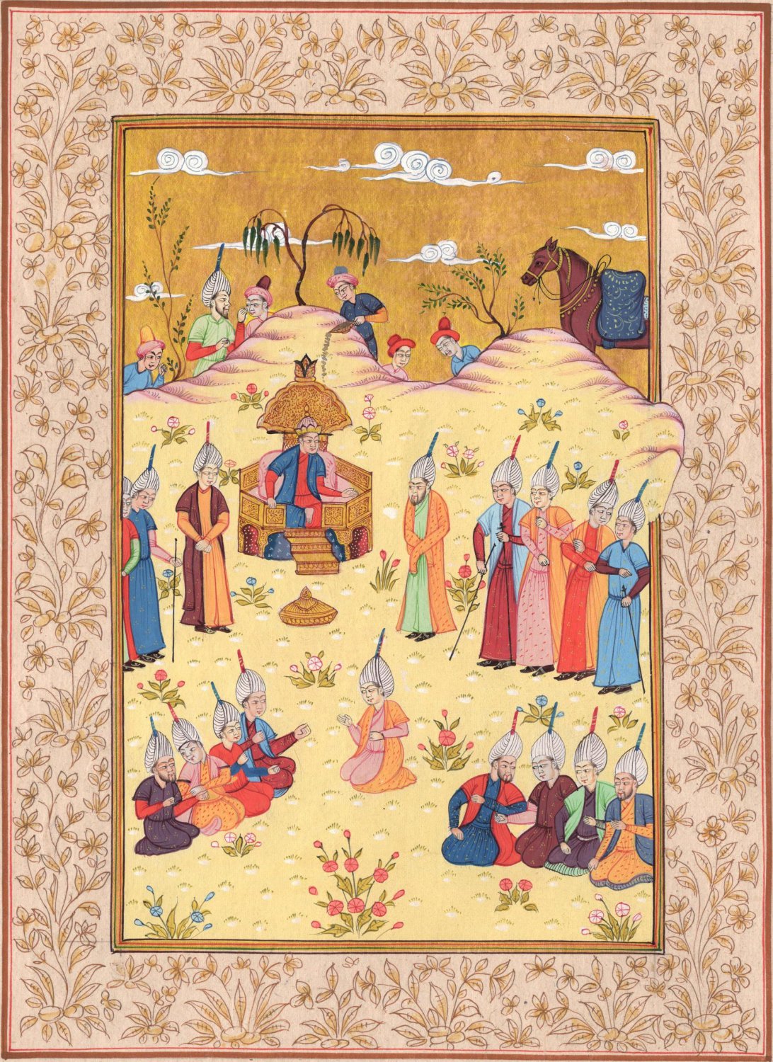 Persian Shah Empire Miniature Art Handmade Indo Islamic Middle Eastern Painting
