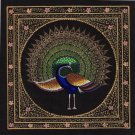 Indian Bird Miniature Art Handmade Feather Pattern Peacock Nature Decor Painting