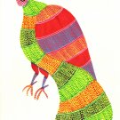 Gond Indian Painting Handmade Madhya Pradesh Tribal Folk Miniature Bird Art