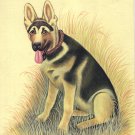 German Shepard Dog Miniature Painting Handmade Alsatian Indian Animal Decor Art