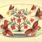 Mughal Butterfly Floral Miniature Painting Handmade Indian Ethnic Nature Art