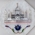 Parchin Kari Taj Mahal Marble Inlay Indian Art Handmade 4″ Floral Home Decor Art