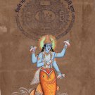Matsya Art Handmade Vishnu Avatar Hindu God Fish Incarnation Watercolor Painting