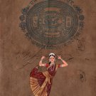 Bharatanatyam Indian Classical Dance Miniature Painting Tamil Nadu Ethnic Art