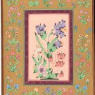 Mughal Miniature Floral Painting Handmade Moghul Indian Muslim Ethnic Flower Art