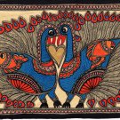 Madhubani Flora Fauna Art Handmade Indian Tribal Folk Mithila Decor Painting