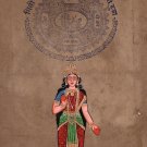 Subhadra Hindu Painting Handmade Indian Goddess Old Stamp Paper Watercolor Art