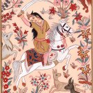Persian Miniature Princess Portrait Painting Handmade Iran Asian Ethnic Art