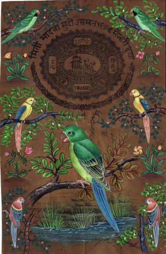indian parrot painting