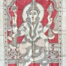Kalamkari Goddess Painting Handmade Indian Ethnic Folk Cotton Fabric Design Art