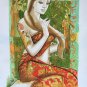 Radha Krishna Divine Handmade Hindu Painting Indian Ethnic Oil Canvas Decor Art