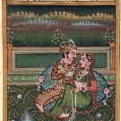 Mughal Miniature Painting Handmade Erotic Harem Moghul Watercolor Paper Artwork