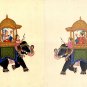 Mughal Miniature Ambabari Art Handmade Indian Emperor Elephant Ethnic Painting