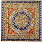 Indian Marble Plate Decor Painting Handmade Floral Motif Jaipur Rajasthani Art