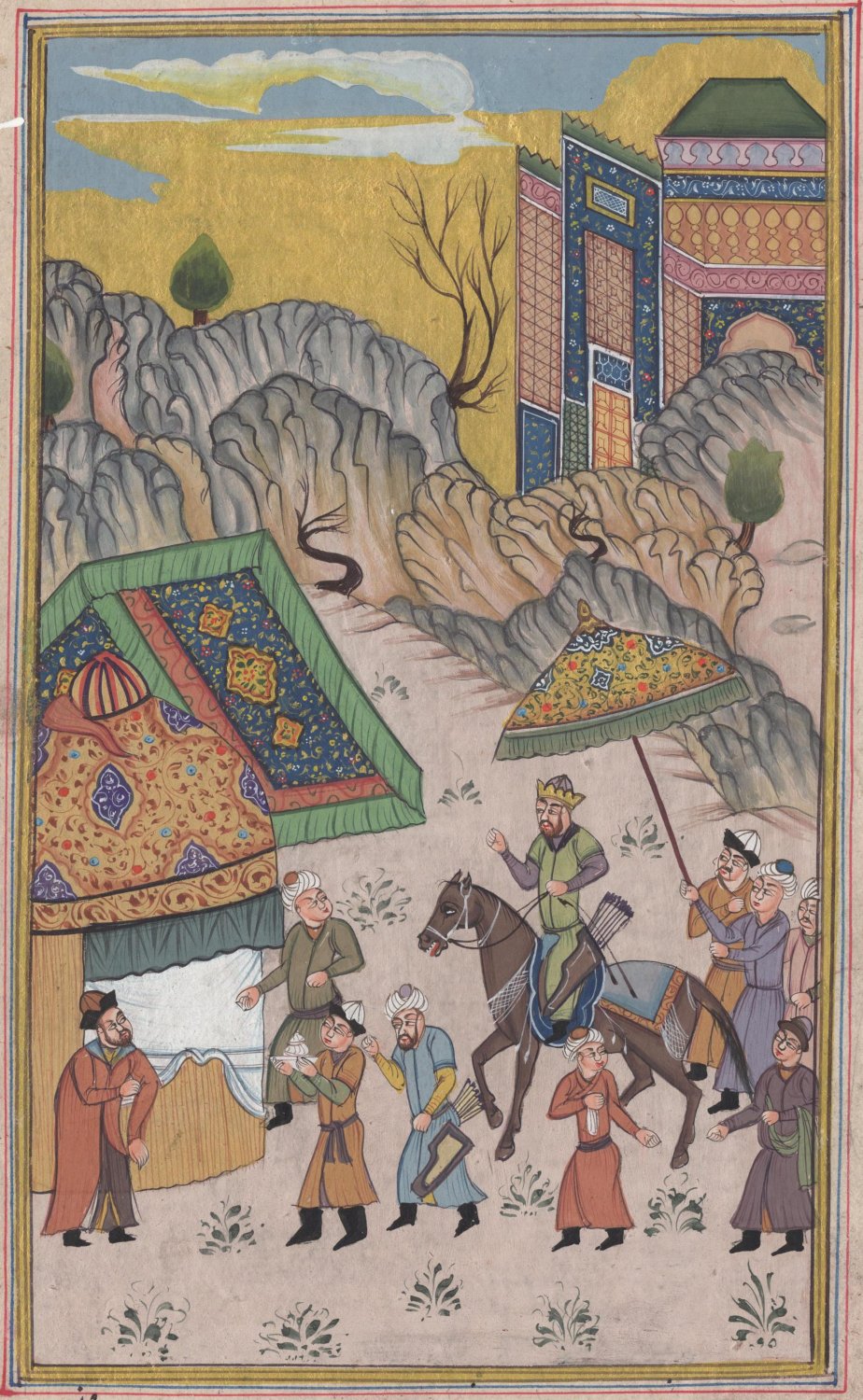 Persian Ottoman Turkish Style Handmade Painting Watercolor Paper Miniature Art