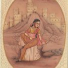 Kakubha Ragini Rajasthani Miniature Painting Indian Ethnic Handmade Ragamala Art