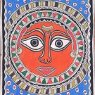 Madhubani Sun God Ethnic Art Handmade Indian Tribal Mithila Bihar Folk Painting