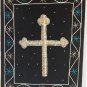 Indian Velvet Embroidery Art Handmade Christian Holy Cross Ethnic Handicraft