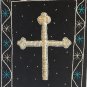Indian Velvet Embroidery Art Handmade Christian Holy Cross Ethnic Handicraft