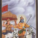 Krishna Arjuna Hindu Gita Art Handmade Indian Miniature Mahabharata Painting