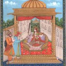 Sikh Pahari Handmade Miniature Art Maharajah Ranjit Singh Goddess Devi Painting