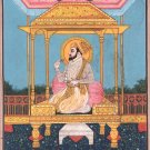Mughal Miniature Painting Handmade Shah Jahan Peacock Throne Moghul Empire Art