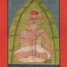 Yoga Art Handmade Indian Miniature Meditating Sikh Udasi Yogi Decor Painting