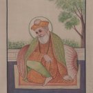 Sikh Painting Guru Nanak Ji Rare Handmade Antique Finish Watercolor Sikhism Art