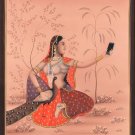 Sorathi Ragini Miniature Art Indian Rajasthani Ethnic Handmade Selfie Painting