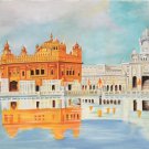 Golden Temple Painting Handmade Ethnic Harmandir Sahib Sikh Gurdwara Punjab Art