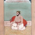 Guru Har Gobind 18th Century Replica Sikh Art Rare Antique Finish Folk Painting