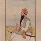 Sikh Sardar Gurbaksh Singh Kanhaiya Portrait Painting Handmade Punjab Ethnic Art
