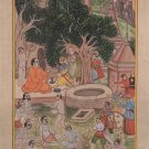 Mughal Babur Akbar Yoga Painting Handmade Indian Miniature Baburnama Yogi Art