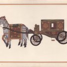 Indian Rajasthani Miniature Painting Handmade Royal Chariot Horse Ethnic Artwork