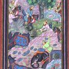 Mughal Emperor Babur Painting Handmade Indian Moghul Miniature Ethnic Decor Art