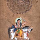 Kalki Final Vishnu Avatar Art Handmade Stamp Paper Indian Hindu Deity Painting