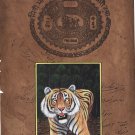 Royal Bengal Tiger Painting Handmade Animal Nature Indian Stamp Paper Cat Art