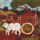 Batik Art Handmade Indian Tribal Cotton Ethnic Folk Wall Decor Village Painting