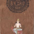 Chandra Hindu Moon God Painting Handmade Indian Deity Ethnic Miniature Folk Art