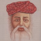 Rajasthani Miniature Art Handmade Indian Rajput Turban Pagri Portrait Painting