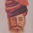 Rajasthani Turban Pagri Art Handmade Indian Rajput Miniature Portrait Painting