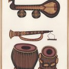 Indian Miniature Painting Handmade Veena Shehnai Tabla Musical Instrument Art