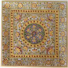 Indian Jaipur Marble Plate Decor Art Handmade Floral Motif Rajasthani Painting