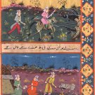 Mughal Dynasty Miniature Painting Handmade Moghul Empire Illustrations Folk Art