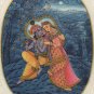 Krishna Radha Miniature Folk Art Handmade Hindu Religious Ethnic Decor Painting